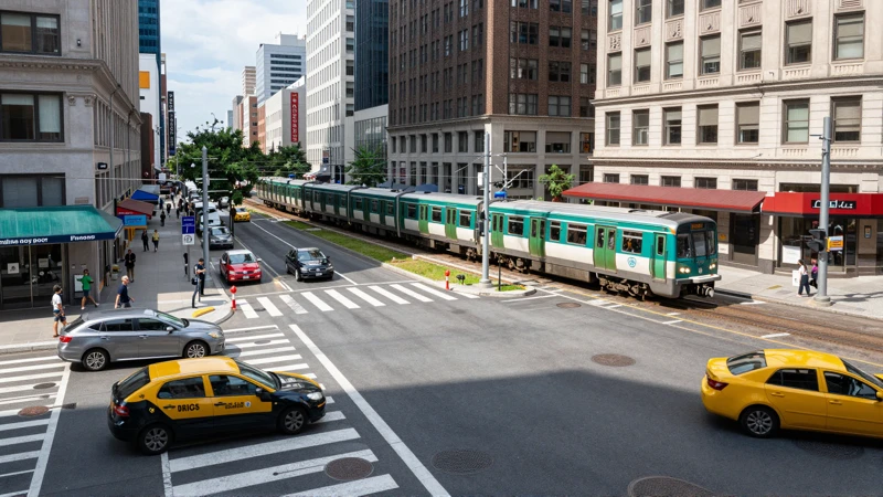 Cruces urbanos, tren y luz intensa