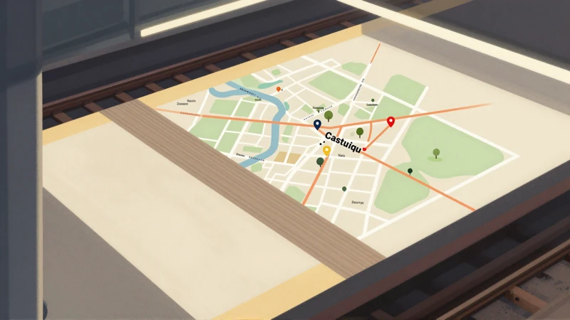 Mapa estilizado de andén de metro