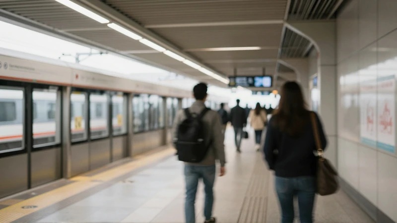 Luces suaves en una estación concurrida
