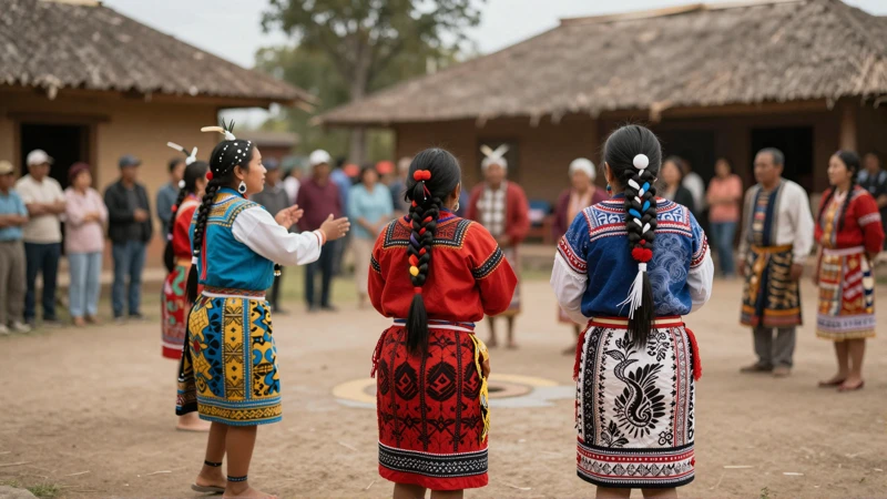 Bailarines indígenas resaltan la herencia cultural
