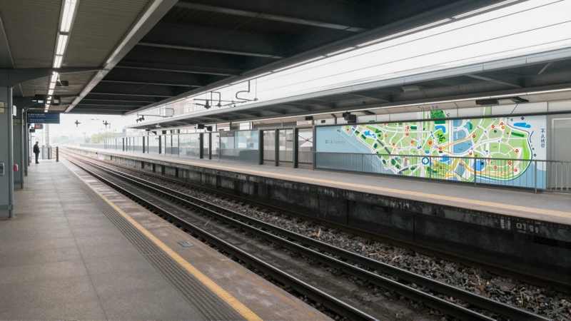 Arquitectura iluminada en andén de metro