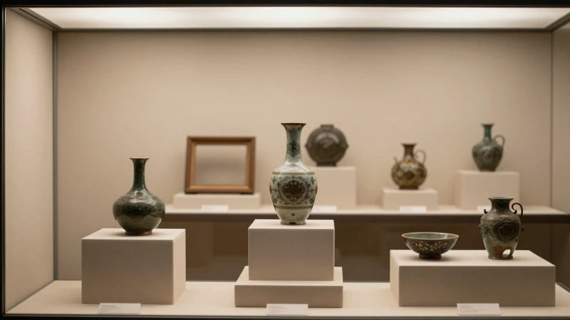 Exhibe artefactos con iluminación suave