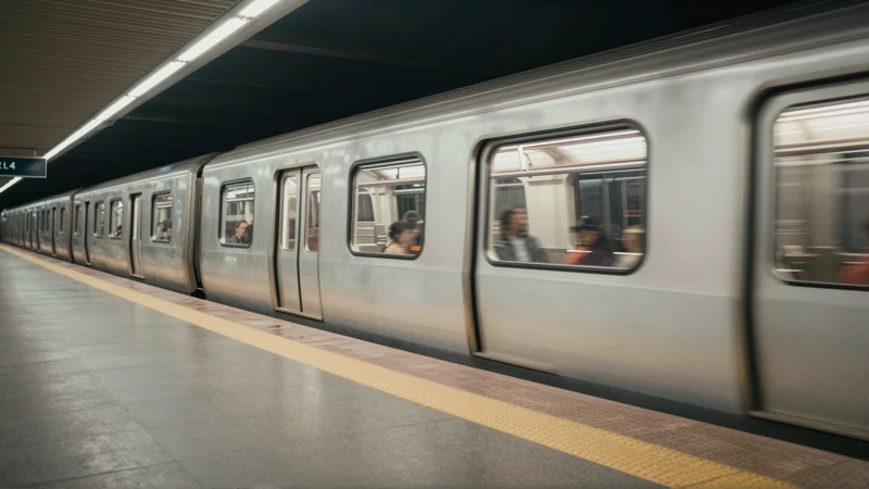 Tren subterráneo, cinematico y minimalista