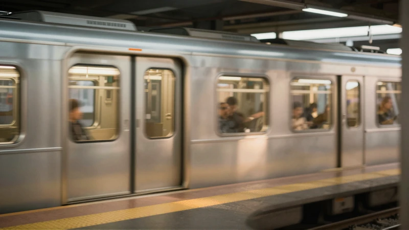 Tren subterráneo, luz natural, realismo urbano