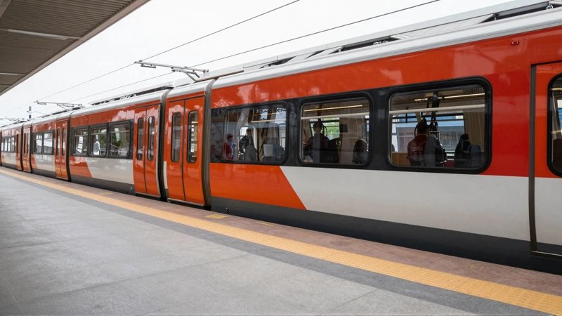 Tren moderno en un diseño urbano