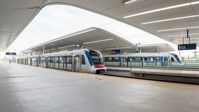 Arquitectura moderna y simétrica en la estación