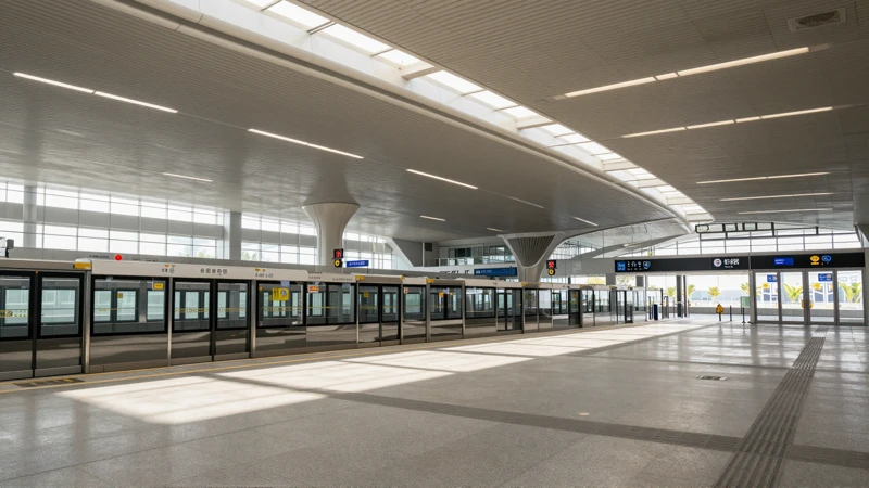 Estación moderna, luz y arquitectura amplia
