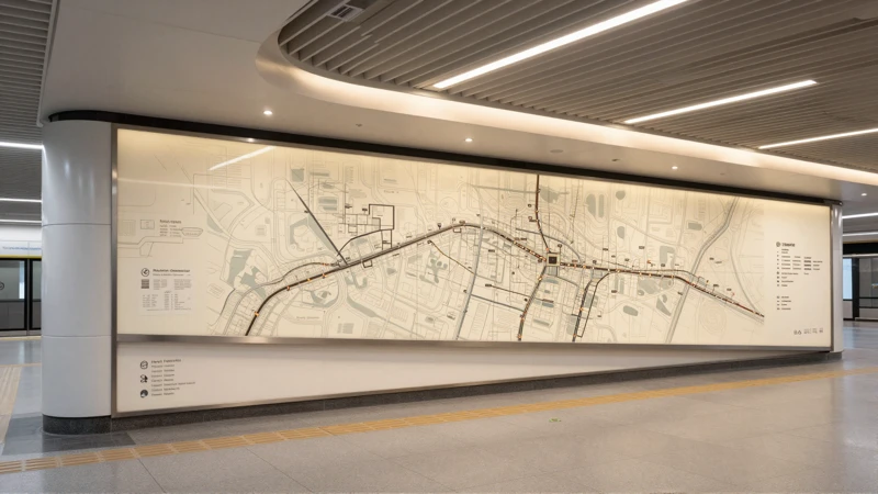 Estación moderna con diseño limpio y cálido