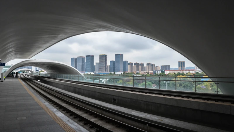 Estación de metro moderna, luz y vistas
