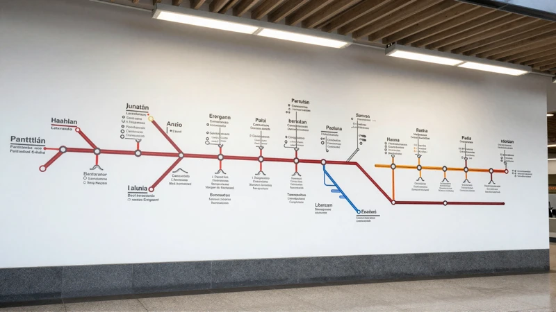 Diagrama arquitectónico, Pantitlán, estación luminosa