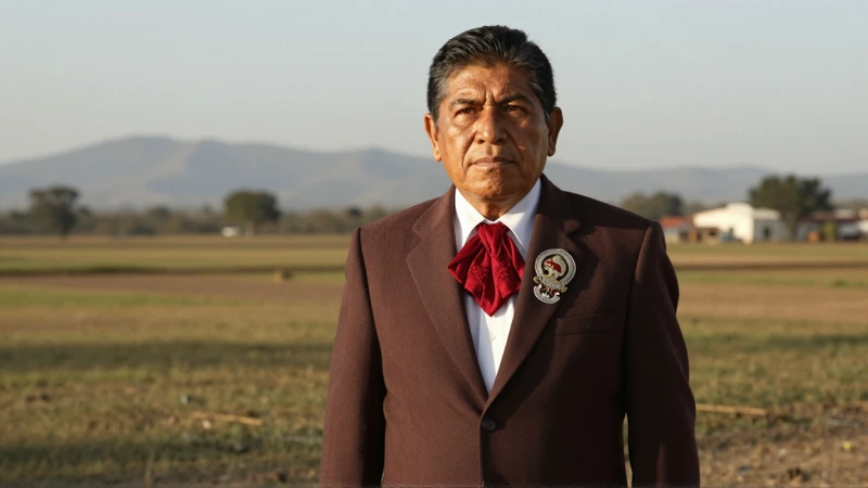 Retrato formal de un gobernador en un paisaje rural