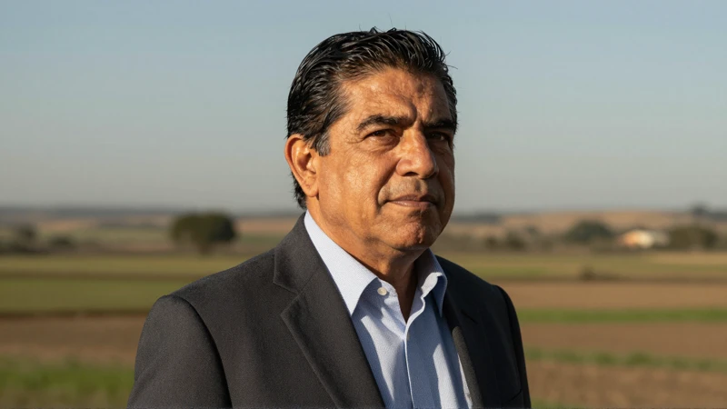 Retrato de Javier Rojo Gómez en paisaje rural