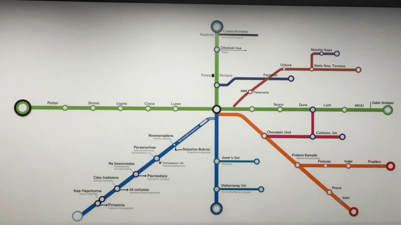 Mapa de metro, diseño moderno y colorido