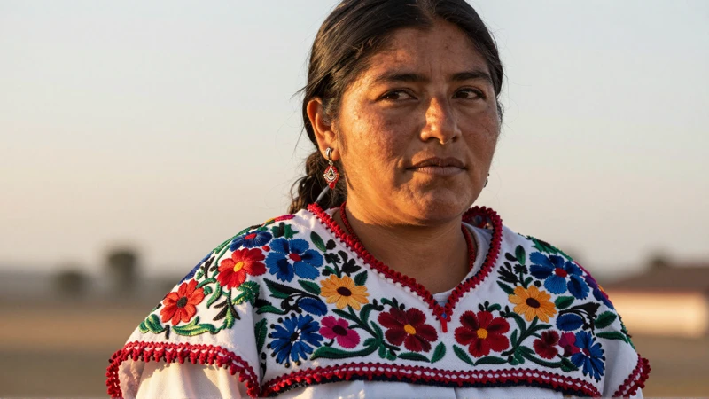 Mujer Otomí, retrato con luz cálida